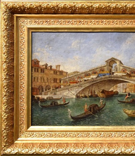 Tableaux et dessins Tableaux XVIIIe siècle - Venise, le Pont du Rialto - Maître vénitien du XVIIIe siècle